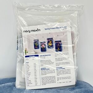 Mary Maxim Spring Flowers Mason Jar Set 23782 Plastic Canvas Kit